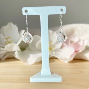 Wire Wrapped Petrified Wood Earrings